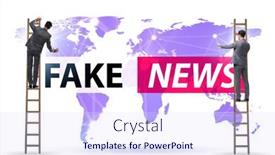  Presentation with fake news - Theme with fake-news-concept-in-information background and a sky blue colored foreground