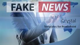  Presentation with fake news - Colorful PPT layouts enhanced with fake-news-concept-in-information backdrop and a light blue colored foreground