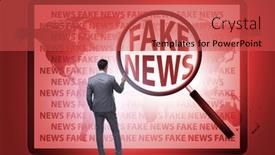  Presentation with fake news - Colorful theme enhanced with fake-news-concept-in-information backdrop and a red colored foreground