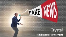  Presentation with fake news - Slide set featuring fake-news-concept-in-information background and a gray colored foreground