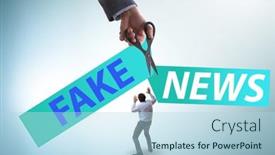 Presentation with fake news - Beautiful slide deck featuring fake-news-concept-in-information backdrop and a light blue colored foreground