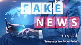  Presentation with fake news - PPT theme with fake-news-concept-in-information background and a ocean colored foreground