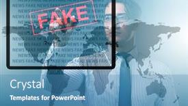  Presentation with fake news - Beautiful slide deck featuring fake-news-concept-in-information backdrop and a teal colored foreground