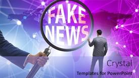  Presentation with fake news - Amazing slide set having fake-news-concept-in-information backdrop and a light blue colored foreground
