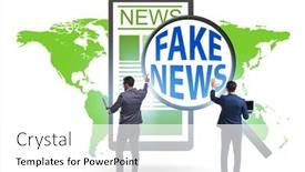  Presentation with fake news - Colorful presentation enhanced with fake-news-concept-in-information backdrop and a white colored foreground