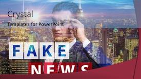  Presentation with fake news - Presentation consisting of fake-news-concept-in-information background and a light blue colored foreground