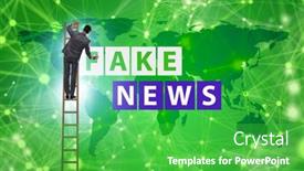  Presentation with fake news - Audience pleasing slide set consisting of fake-news-concept-in-information backdrop and a shamrock green colored foreground