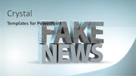  Presentation with fake news - Slide set enhanced with fake-news-concept-in-information background and a light blue colored foreground