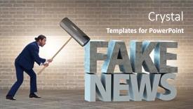  Presentation with fake news - Beautiful slide set featuring fake-news-concept-in-information backdrop and a gray colored foreground