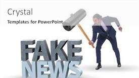  Presentation with fake news - Colorful presentation theme enhanced with fake-news-concept-in-information backdrop and a white colored foreground