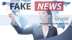  Presentation with fake news - Colorful presentation enhanced with fake-news-concept-in-information backdrop and a light blue colored foreground