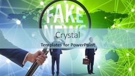  Presentation with fake news - Audience pleasing slide set consisting of fake-news-concept-in-information backdrop and a light blue colored foreground