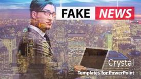  Presentation with fake news - Colorful presentation enhanced with fake-news-concept-in-information backdrop and a violet colored foreground
