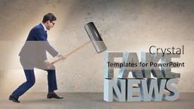  Presentation with fake news - Colorful theme enhanced with fake-news-concept-in-information backdrop and a soft green colored foreground