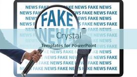  Presentation with fake news - Audience pleasing PPT theme consisting of fake-news-concept-in-information backdrop and a sky blue colored foreground