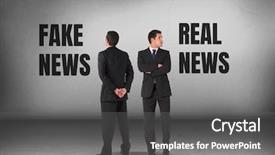  Presentation with fake news - Colorful presentation enhanced with fake news or real news backdrop and a gray colored foreground