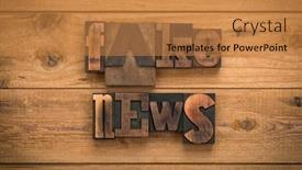  Presentation with fake news - PPT theme consisting of fake-news-phrase-written background and a gold colored foreground
