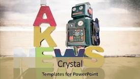  Presentation with fake news - Slide deck enhanced with fake news with wooden letters background and a coral colored foreground