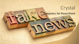  Presentation with fake news - Beautiful presentation theme featuring fake-news-word-abstract backdrop and a blonde colored foreground