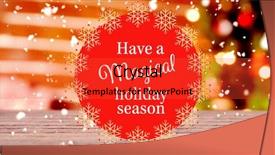  Presentation with red seasons greetings - Presentation having fake snow against christmas tree background and a red colored foreground