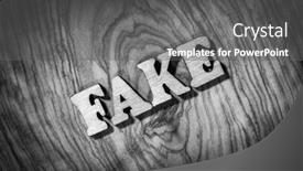  Presentation with white letters - Slide deck featuring fake-word-inscription-by-wooden background and a gray colored foreground