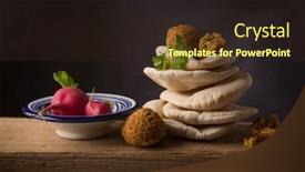  Presentation with bread life - Slide deck having falafel-with-arabic-pita-bread background and a wine colored foreground