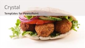  Presentation with bread - Presentation theme consisting of falafel-with-fresh-vegetable background and a white colored foreground