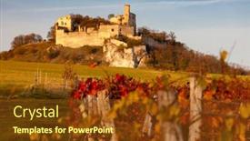  Presentation with autumn - Audience pleasing slides consisting of falkenstein-castle-in-autumn-austria backdrop and a tawny brown colored foreground