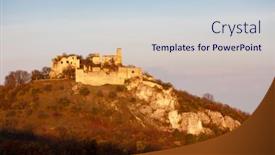  Presentation with autumn - Presentation design consisting of falkenstein-castle-in-autumn-austria background and a lemonade colored foreground