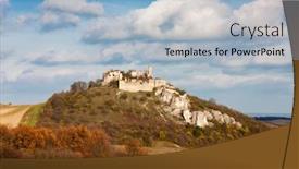  Presentation with english castle - Amazing PPT layouts having falkenstein-castle-in-autumn-austria backdrop and a light blue colored foreground