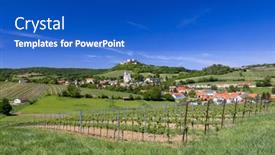  Presentation with vineyard - Presentation theme enhanced with falkenstein-ruins-and-town and a cobalt blue colored foreground