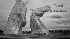  Presentation with horse head - Presentation theme consisting of falkirk-scotland-july-27-2015 background and a light gray colored foreground