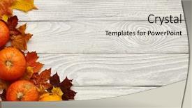  Presentation with autumn - Slide set consisting of fall - autumn leaves and pumpkins background and a light gray colored foreground