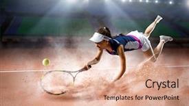  Presentation with tennis - PPT theme with fall - big tennis player mixed media background and a lemonade colored foreground