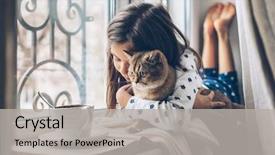  Presentation with weekend - PPT theme with fall - child in pajamas relaxing background and a light gray colored foreground