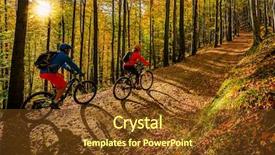  Presentation with biking - Amazing theme having fall - cycling mountain biker couple backdrop and a tawny brown colored foreground