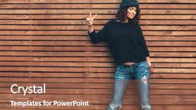  Presentation with curly hair - Cool new slides with fall - hipster girl with curly hair backdrop and a tawny brown colored foreground