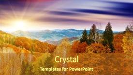  Presentation with fall mountains - Amazing slide deck having fall - majestic sunset in the mountains backdrop and a tawny brown colored foreground