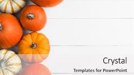  Presentation with halloween - Beautiful slide deck featuring fall - many orange pumpkins on white backdrop and a white colored foreground