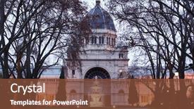  Presentation with australia melbourne - Cool new PPT theme with victoria fall - melbourne's royal exhibition buildings backdrop and a tawny brown colored foreground