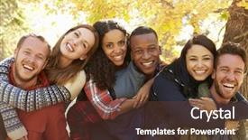  Presentation with hike forest - Slides enhanced with fall - portrait of friends piggybacking background and a tawny brown colored foreground