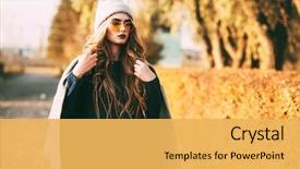  Presentation with autumn - Cool new slide deck with fall - seasonal autumn fashion modern young backdrop and a yellow colored foreground