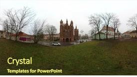  Presentation with christian church - Presentation theme consisting of christian fall - st anne's church and church background and a tawny brown colored foreground