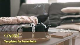  Presentation with fall morning - PPT theme with fall - still life details in home background and a tawny brown colored foreground