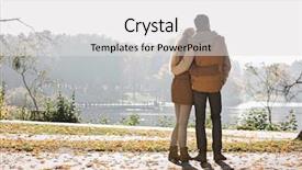  Presentation with fall lake - Amazing presentation having fall arms - rear view of couple looking backdrop and a light gray colored foreground