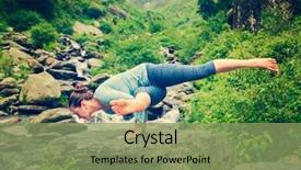  Presentation with fall waterfall - Colorful slide deck enhanced with fall arms - vintage retro effect hipster style backdrop and a seafoam green colored foreground