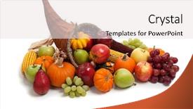  Presentation with fall - Colorful slides enhanced with fall arrangement in a cornucopia backdrop and a white colored foreground