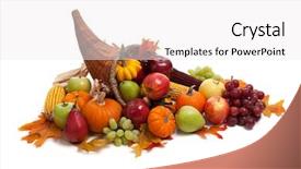 Presentation with fall - Presentation theme having fall arrangement in a cornucopia background and a white colored foreground