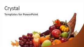  Presentation with fall - PPT theme enhanced with fall arrangement in a cornucopia background and a white colored foreground