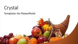  Presentation with fall - Amazing presentation having fall arrangement in a cornucopia backdrop and a white colored foreground
